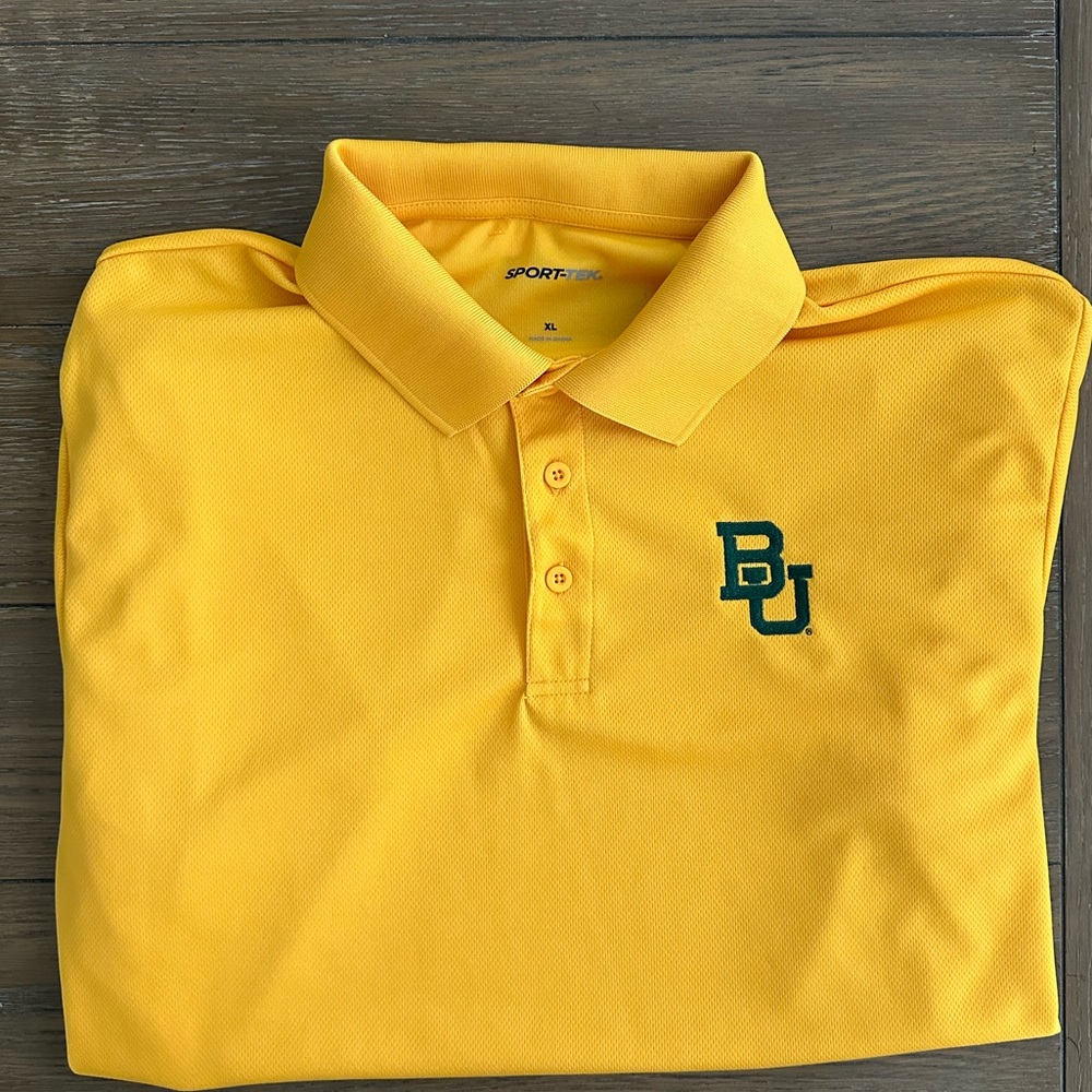 Sport Tek‎ 100% Polyester Embroidered Baylor Bears Short Sleeve Polo Size XL
